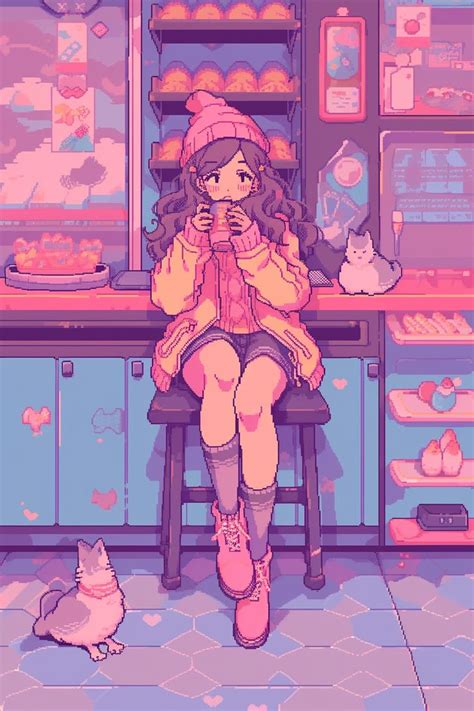 Lofi Art Zicxa Photos Anime Pixel Art Cute