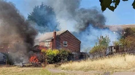 House And Vehicles Damaged In Grassland Fire Bbc News