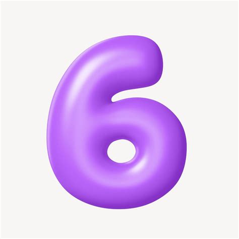 6 Number Six 3d Purple Free Photo Rawpixel