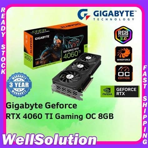 GIGABYTE GeForce RTX 4060 Ti GAMING OC 8G GDDR6 Graphic Card RTX4060 ...