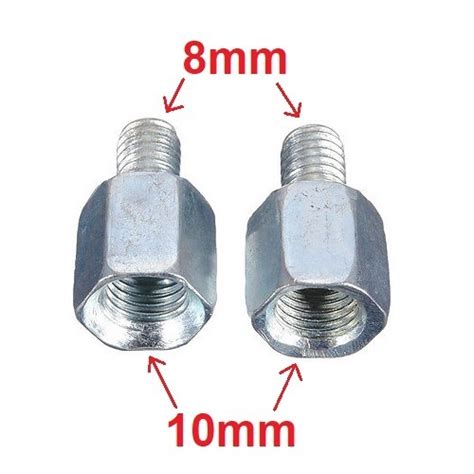 Mirror Adapter 2 Pcs 10mm Female 8mm Male Converts M10 Mirror To M8