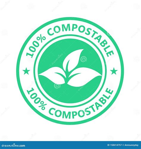 Compostable Product Label Plastic Free Icon Eco Seal Non Toxic Pack