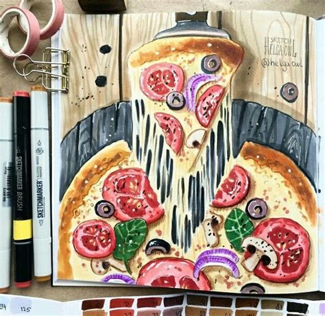 Pin By Nadezhda On Food Sketch Marker Art Copic Marker Art Food