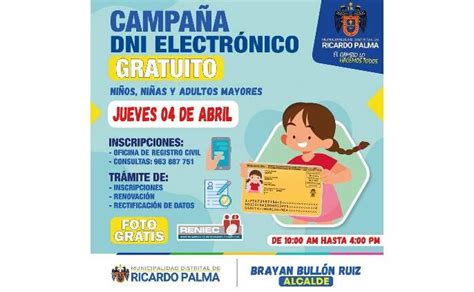 Vuelve la Campaña Gratuita de DNI Electrónico a Ricardo Palma