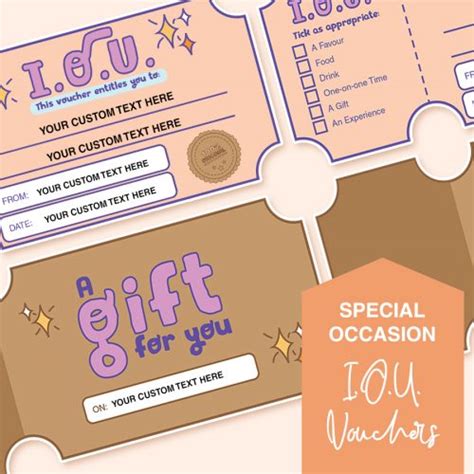 Printable Personalised Iou I Owe You Coupon Voucher Templates Mama