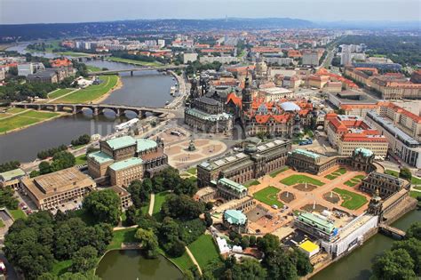 Dresden Aus Der Vogelperspektive Dresdner Altstadt