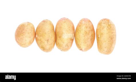 Raw Unpeeled Potatoes On White Background Stock Photo Alamy