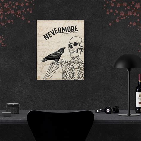 Nevermore Edgar Allan Poe Print Raven Print Halloween Etsy