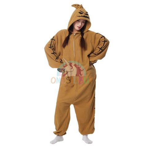 Adult Oogie Boogie Costume Onesie Loungewear Party Cosplay Suit Outfit For Women And Men