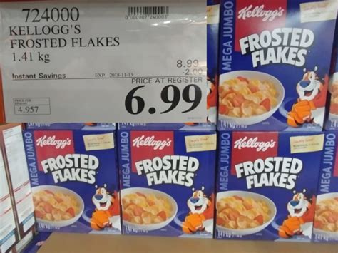 724000 Kellogg S Frosted Flakes 1 41 Kg 2 00 Instant Savings Expires On 2018 11 13 6 99 Costco