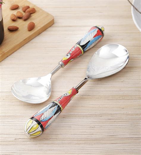 Buy Ceramic Serving Spoons Set Of 2 By Vareesha Online Spoons Spoons Test 1 Pepperfry