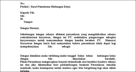 Contoh Surat Pembatalan Kontrak Kerja Surat Lamaran Kerja Desain