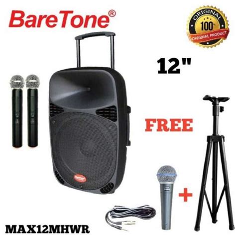 Jual Speaker Portable Baretone 12 Inch Max 12Mhwr Bluetooth Free Stand