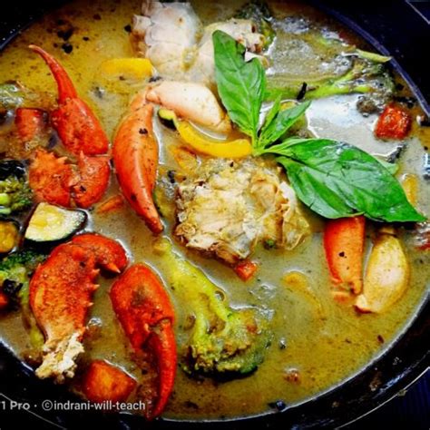 Thai Green Curry Crab Recipe Indranis Recipes Cooking And Travel Blog