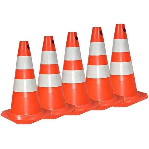 KIT 5 CONES EM PVC RÍGIDO 50 CM PARA ISOLAMENTO DE ÁREAS Shopee