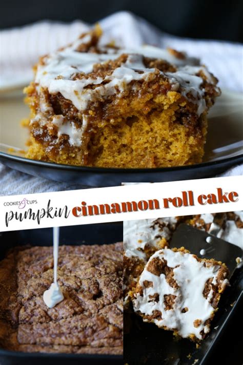 Easy Pumpkin Cinnamon Roll Cake Cookies And Cups