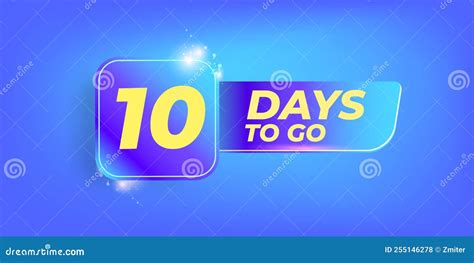 Ten Days To Go Countdown Blue Modern Horizontal Banner Design Template