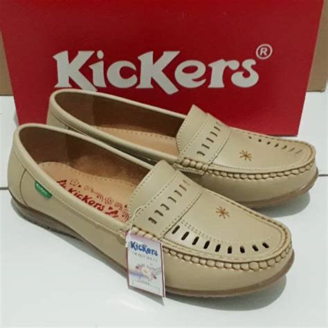 Jual Sepatu Cewek Wanita Kickers Casual Santai Formal Slip On Flat