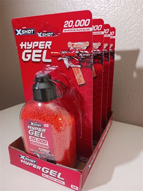 LOT Of 4 Zuru X Shot Hyper Gel Pellet GUN Refill Packs 20 000x Shots