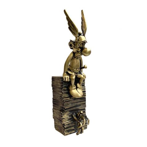 Figurine Pixi bronze Astérix Idéfix pile d albums Figurines