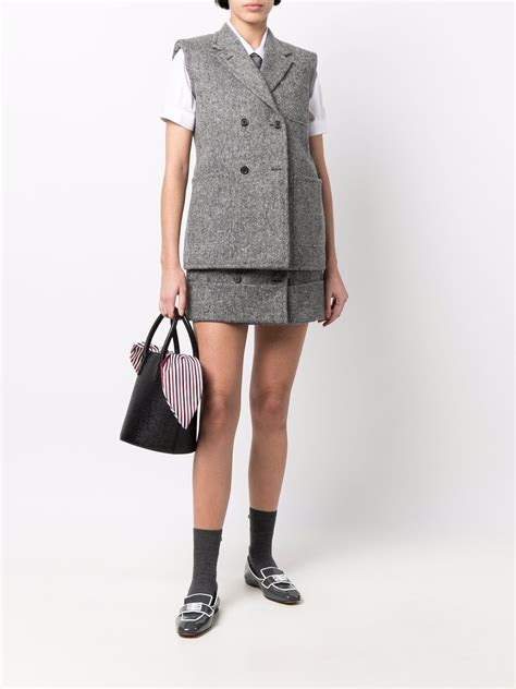 Thom Browne Double Breasted Wool Waistcoat Farfetch