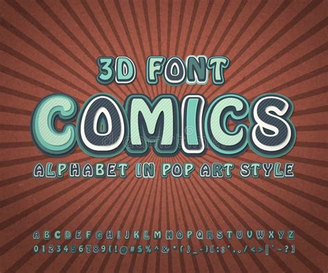 Colorful Comic Font Alphabet Comics Book Pop Art Stock Vector