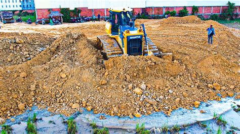 Fantastic Project Landfill By SHANTUI Bulldozer With Dump Truck