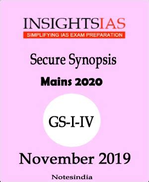 Insightsonindia IAS Mains Secure Synopsis October 2019 Printed Notes