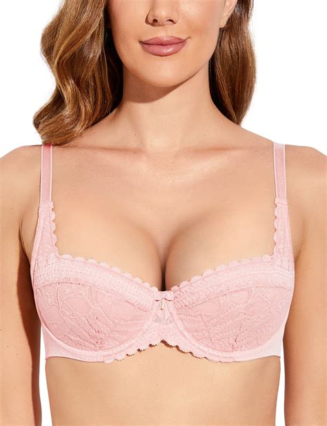 Deyllo Women S Balconette Push Up Bra Sexy Lace Lightly Padded Bra