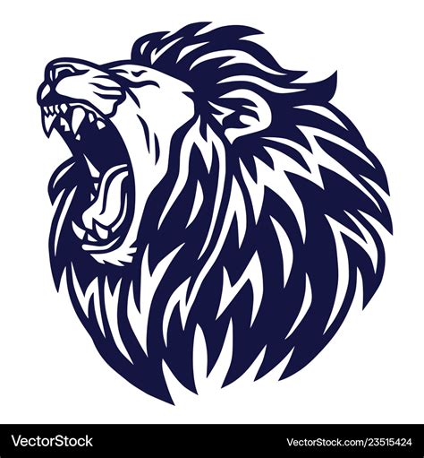 Lion roar logo icon sports mascot template Vector Image