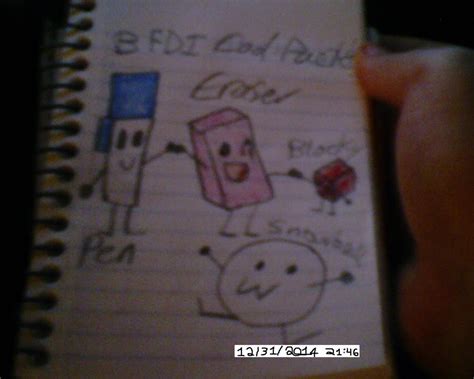 BFDI Cool Pack - Pen, Eraser, Blocky and Snowball by