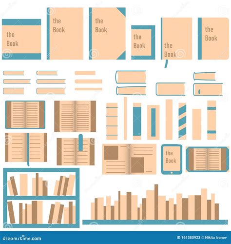 Set of Vector Icons of Books in Different Formats, Types and Shapes ...