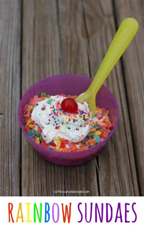 Rainbow Ice Cream Sundaes Coffee Cups And Crayons