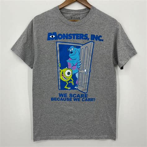 Vintage Pixar T Shirt Adult M Gray Monsters Inc Sulley Mike Wazowski