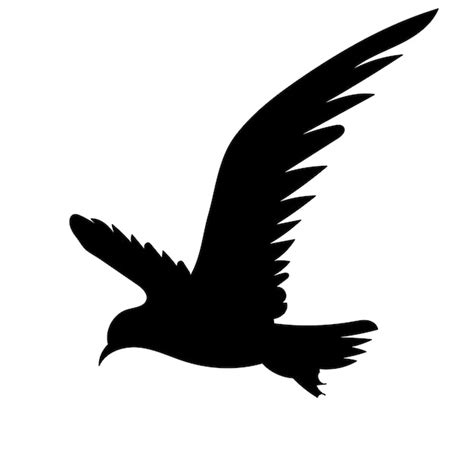 Premium Vector Flying Bird Silhouette On White Background Isolated Vector