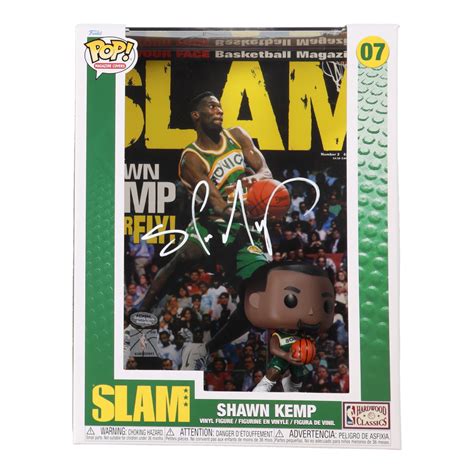 Shawn Kemp Signed Supersonics Nba Slam Funko Pop Cover Vinyl