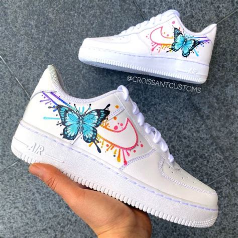 Butterfly Drip Af The Custom Movement Cute Nike Shoes White