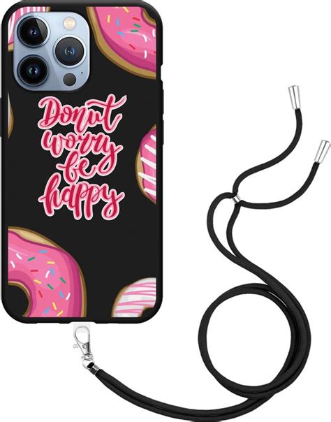 Cazy Hoesje Met Koord Zwart Geschikt Voor Iphone Pro Donut Worry Bol