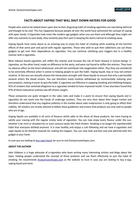 PPT - Facts about Vaping That Will Shut down Haters for Good PowerPoint