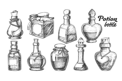 Potion Bottle Drawing Bottles Drawings Potions Tattoo Poison Pages