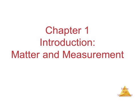 Matter And Measurement Chapter Introduction Matter And Measurement