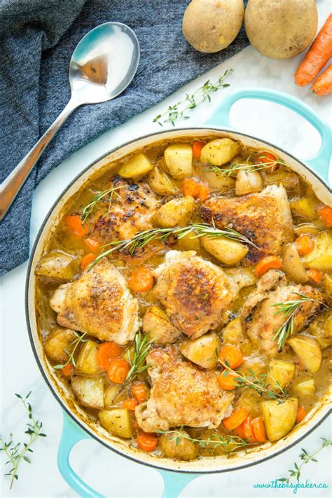 Easy One Pot Roasted Chicken Dinner The Busy Baker