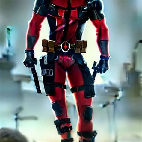 Deadpool Character Concept In Red White Colors Stable Diffusion