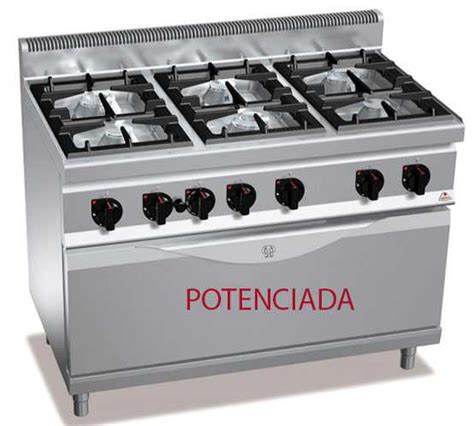 Cocina Industrial A Gas De Fuegos Con Maxi Horno G F P T