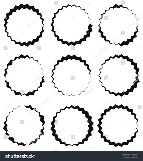 Edgy Zigzag Circle Frame Circle Border