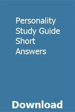 Personality Study Guide Short Answers Study Guide Gettysburg Movie