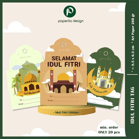 Jual Hangtag Lebaran Idul Fitri Kartu Eid Mubarak Greeting Card