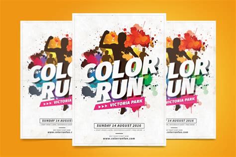 Color Run Flyer Print Templates Ft Color And Event Envato Elements