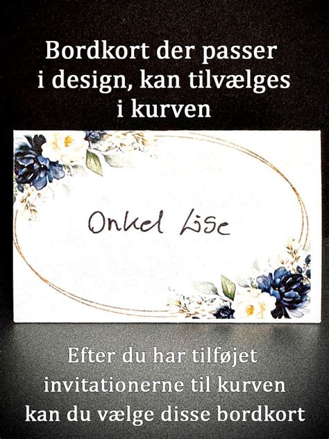 Invitation Til F Dselsdag Slim Size Bl Floral Udgave Uden Billeder