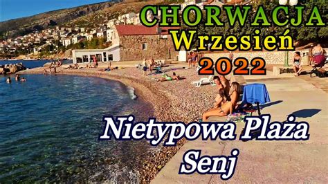 Plażowanie We Wrześniu Senj Beach Plaża Mała Spinka Chorwacja Croatia